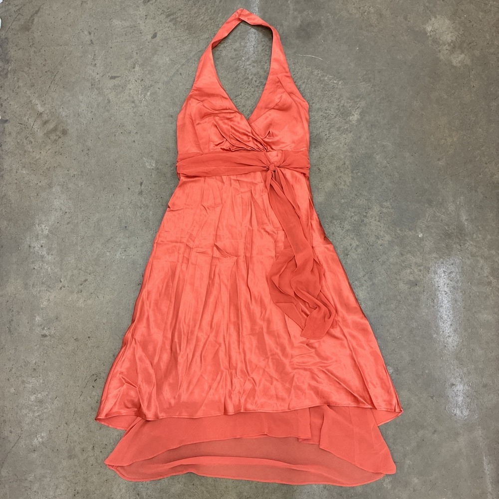 Vtg Night Way Late 90s Orange Women's Size 10 Formal Prom Dress
